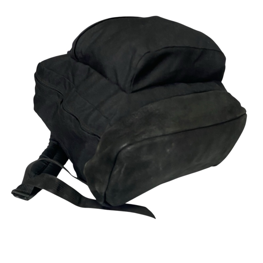 Jansport 90s Leather Bottom Backpack Rare Black On Black Vintage 90s Made In USA - Picture 6 of 10